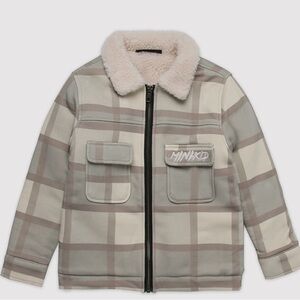 Plaid Kids Jacket - Cream and Gray